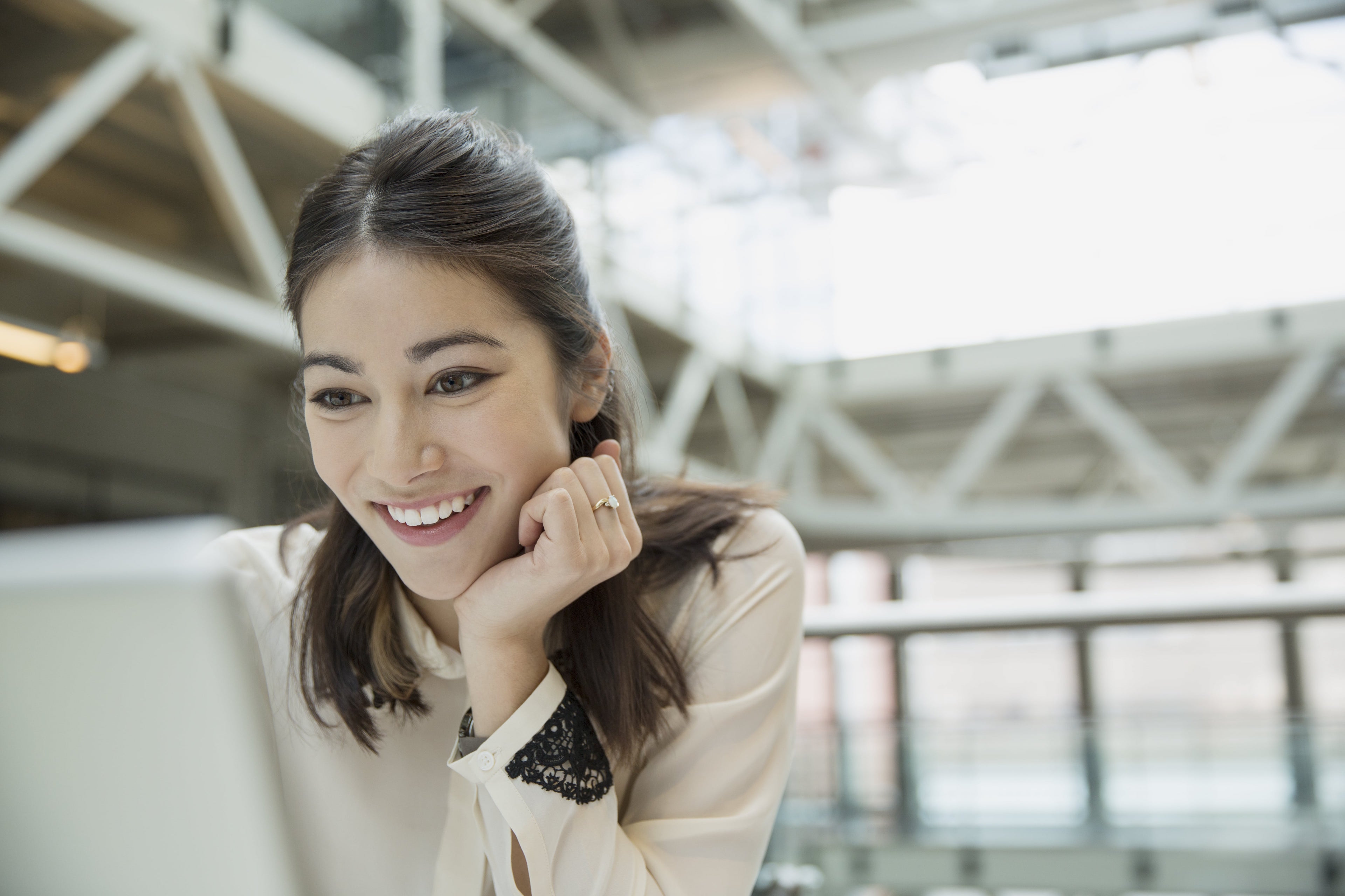 Businesswoman using laptop